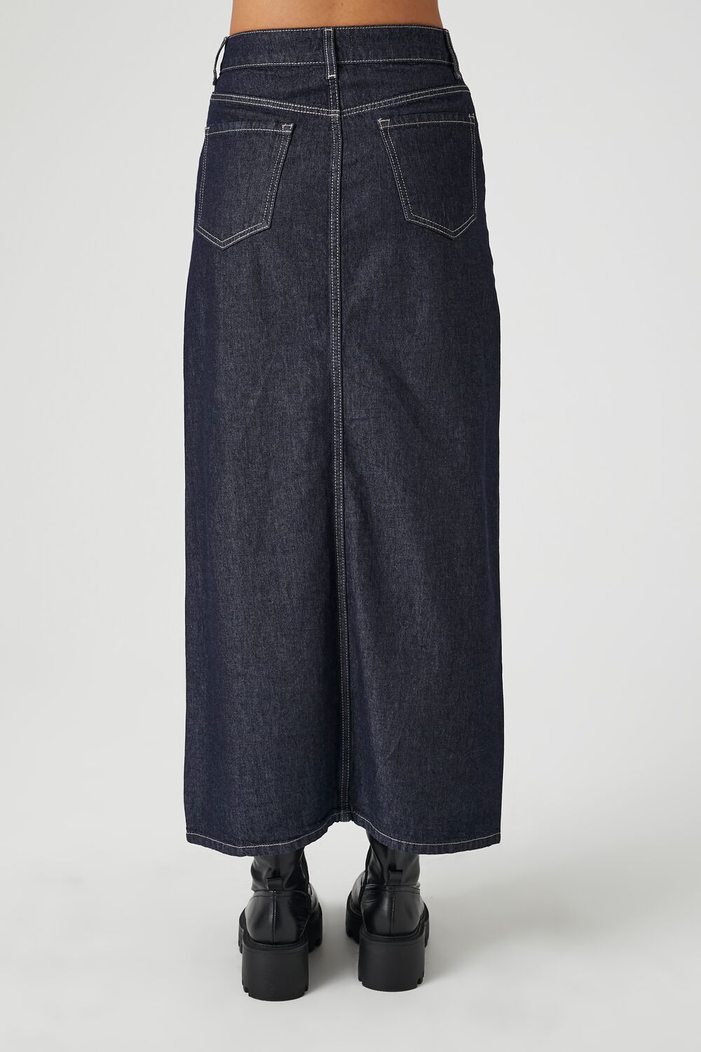 Denim Maxi Slit Skirt