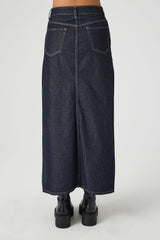 Denim Maxi Slit Skirt