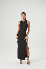 Ribbed Knit Sleeveless Maxi Dress