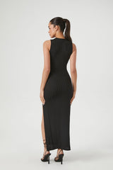 Ribbed Knit Sleeveless Maxi Dress
