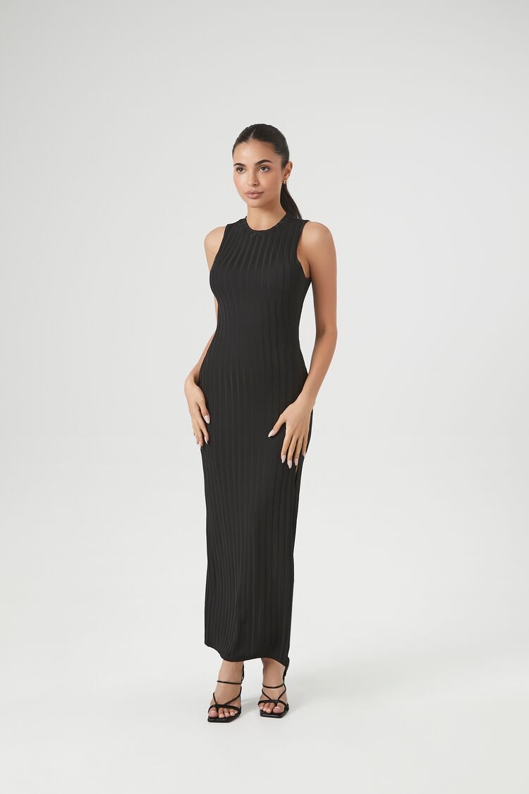 Ribbed Knit Sleeveless Maxi Dress