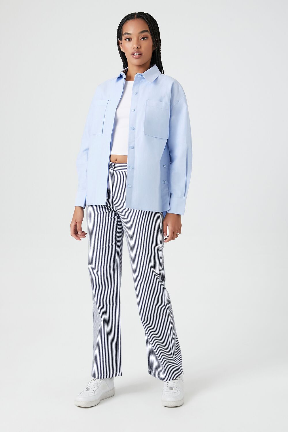 Poplin High-Low Shirt