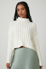 Ribbed Knit Turtleneck Sweater