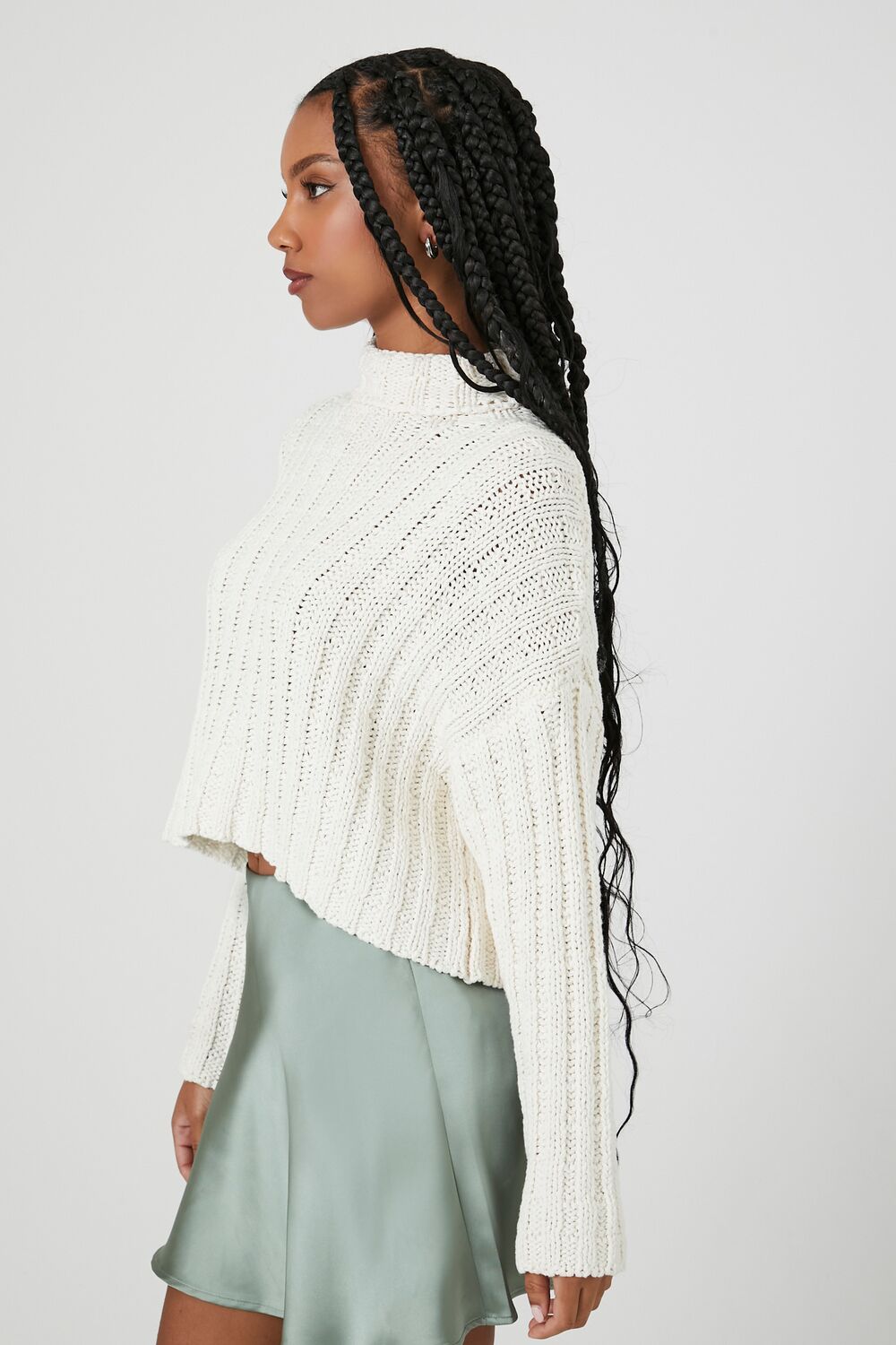 Ribbed Knit Turtleneck Sweater