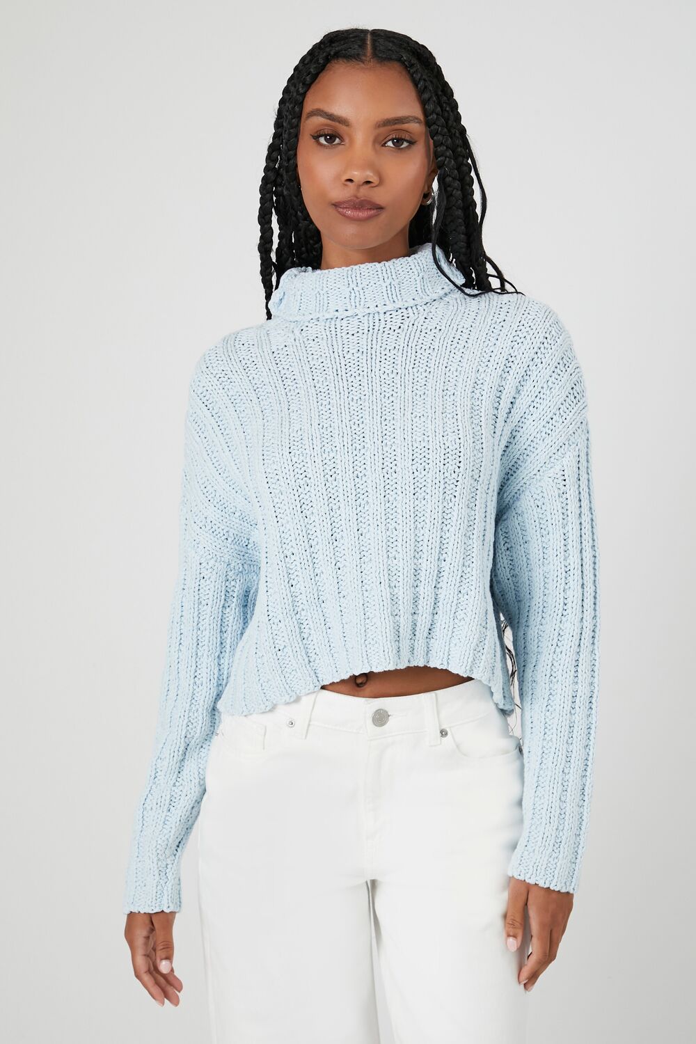 Ribbed Knit Turtleneck Sweater