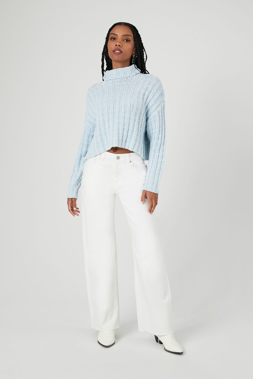 Ribbed Knit Turtleneck Sweater