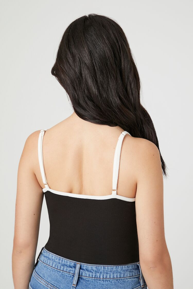 Ribbed Knit Ringer Cami Bodysuit