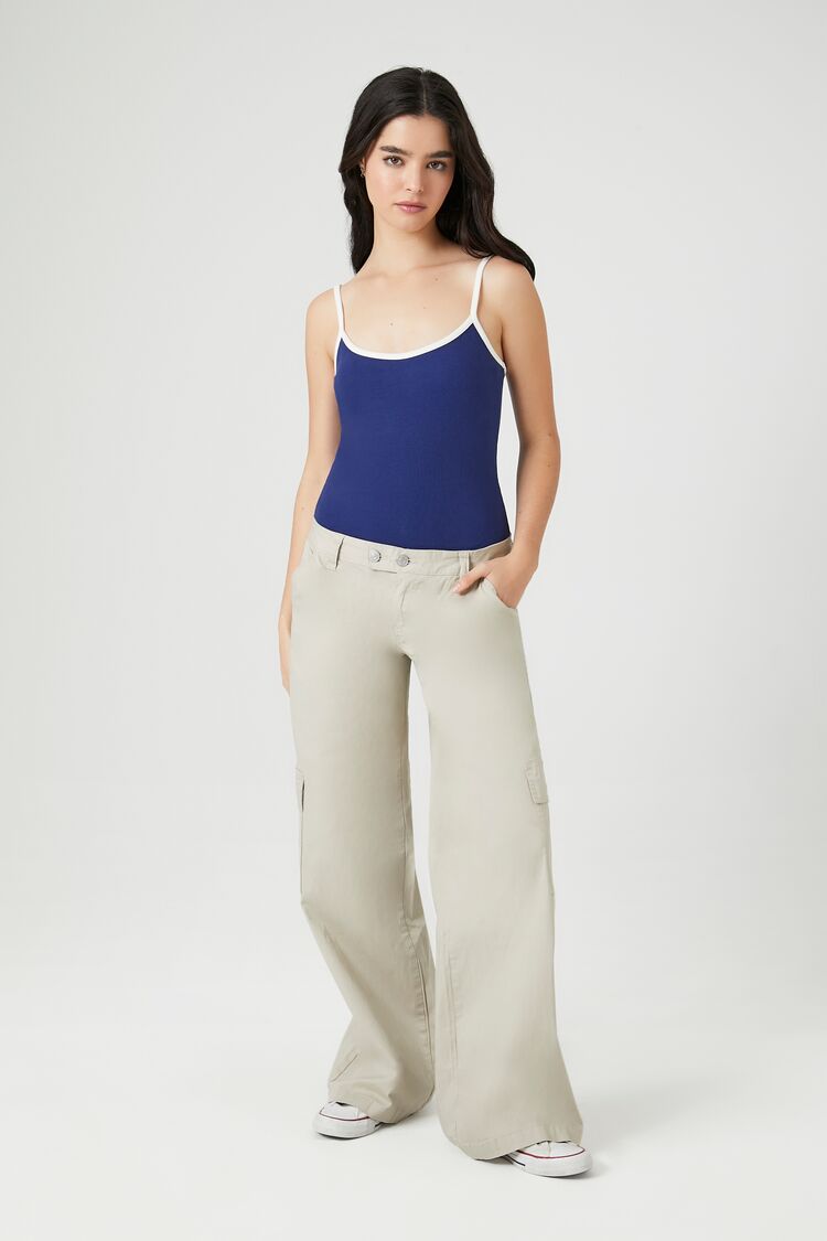 Ribbed Knit Ringer Cami Bodysuit