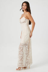 Crochet Lace Sheer Maxi Dress