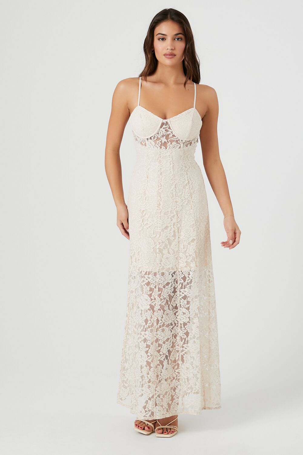 Crochet Lace Sheer Maxi Dress