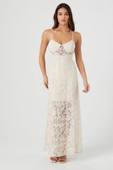 Crochet Lace Sheer Maxi Dress