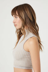Seamless Ribbed Knit Crop Top