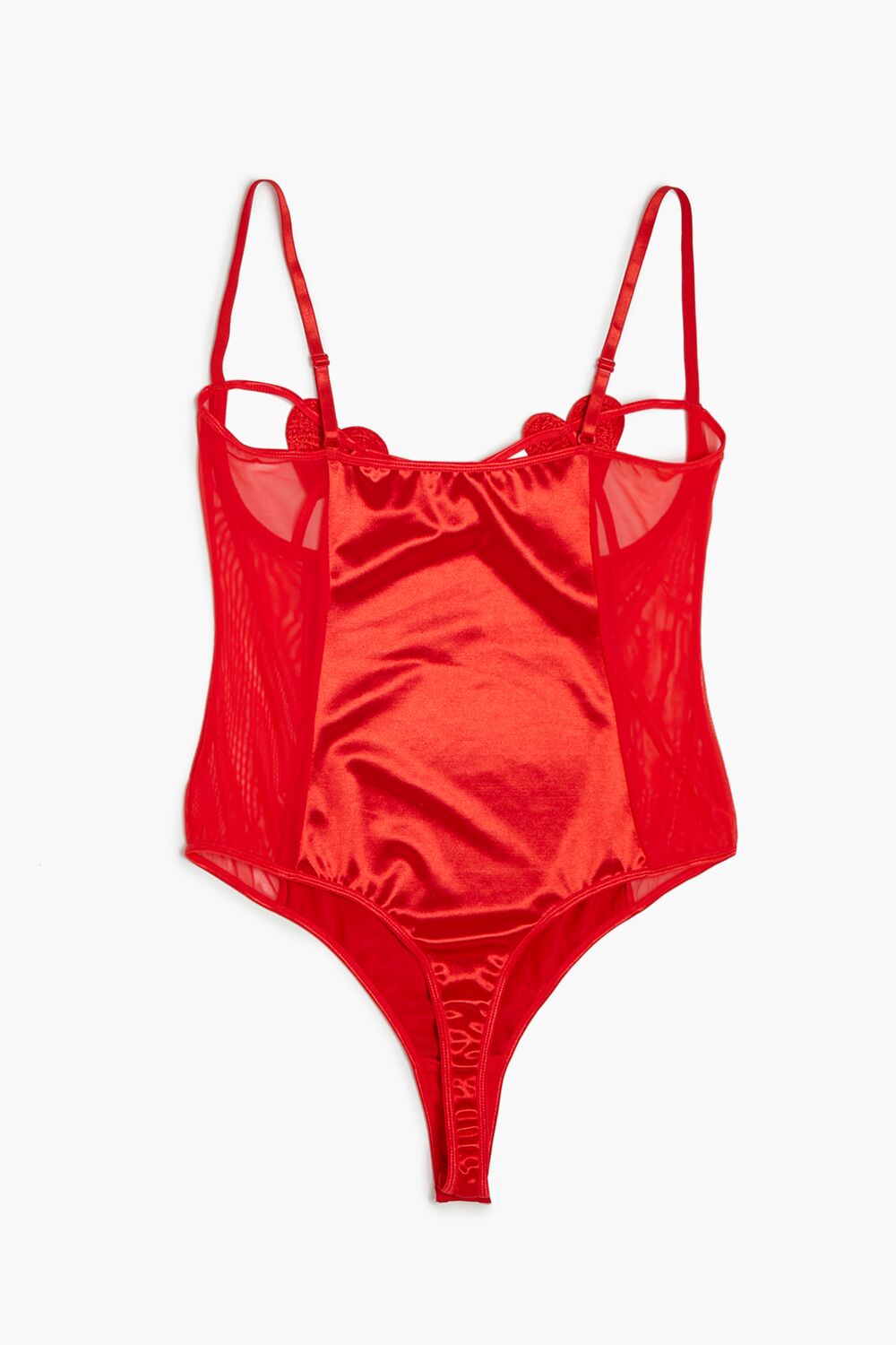 Plus Size Satin Heart Lingerie Bodysuit