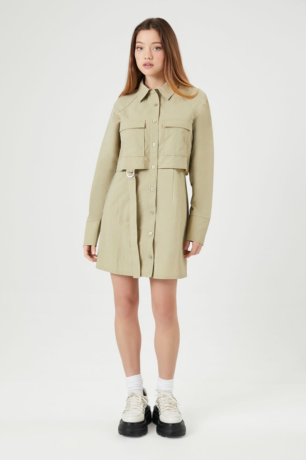 Utility Cargo Mini Dress
