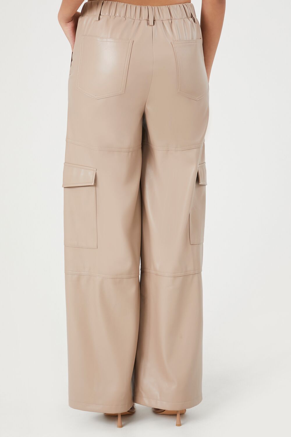 Faux Leather Cargo Pants