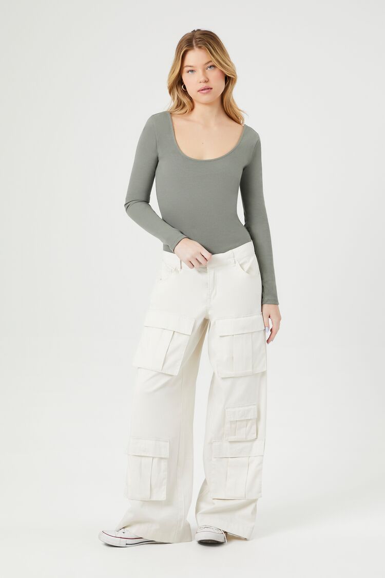 Cotton-Blend Scoop Bodysuit