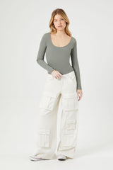 Cotton-Blend Scoop Bodysuit