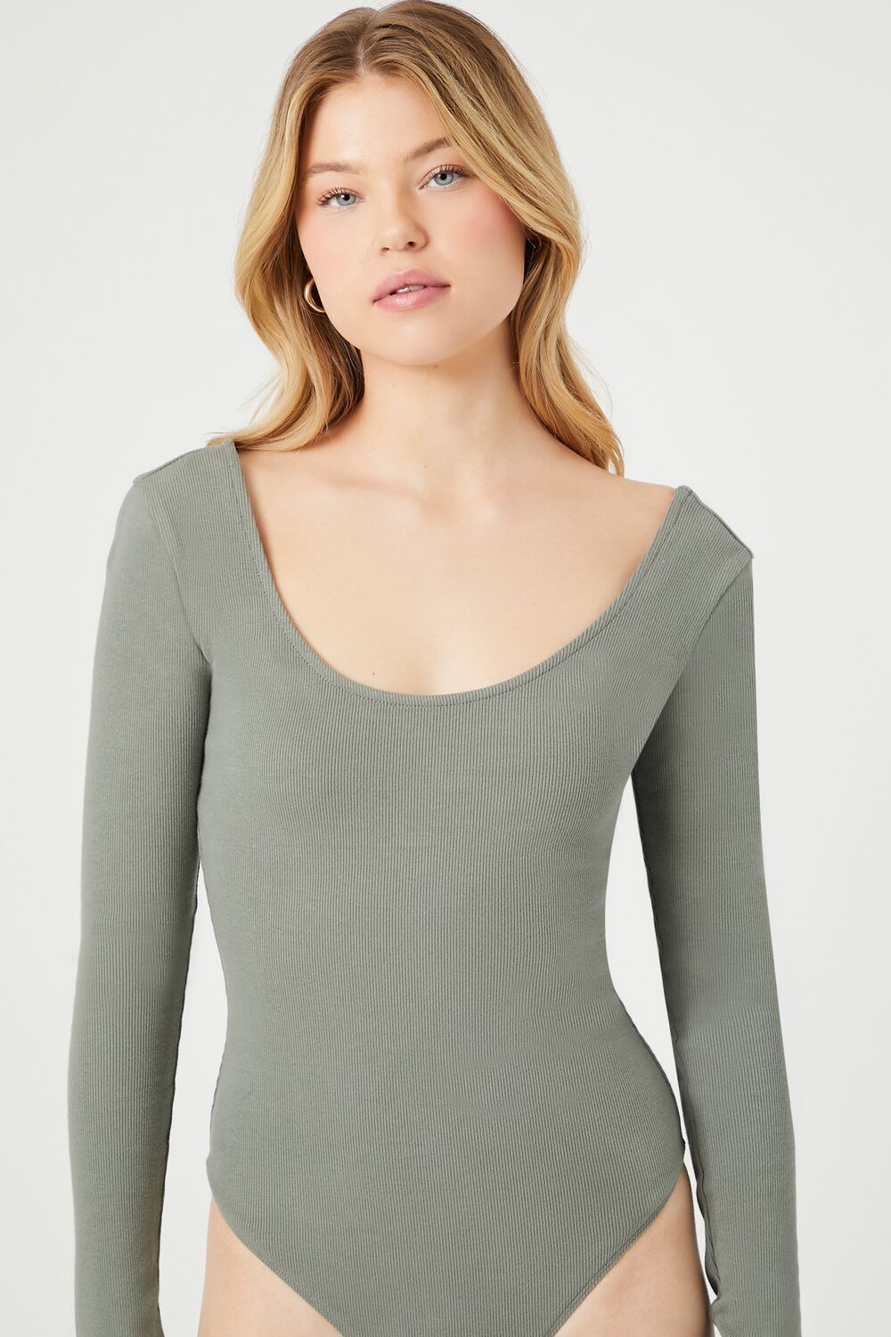 Cotton-Blend Scoop Bodysuit