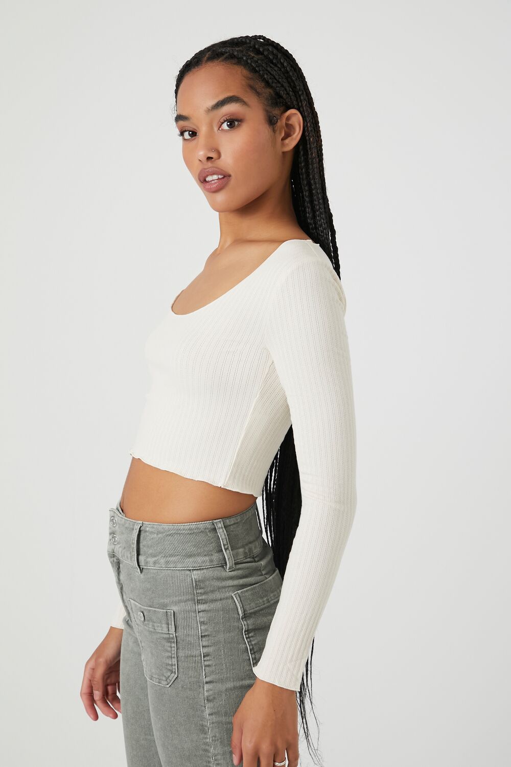 Pointelle Knit Crop Top