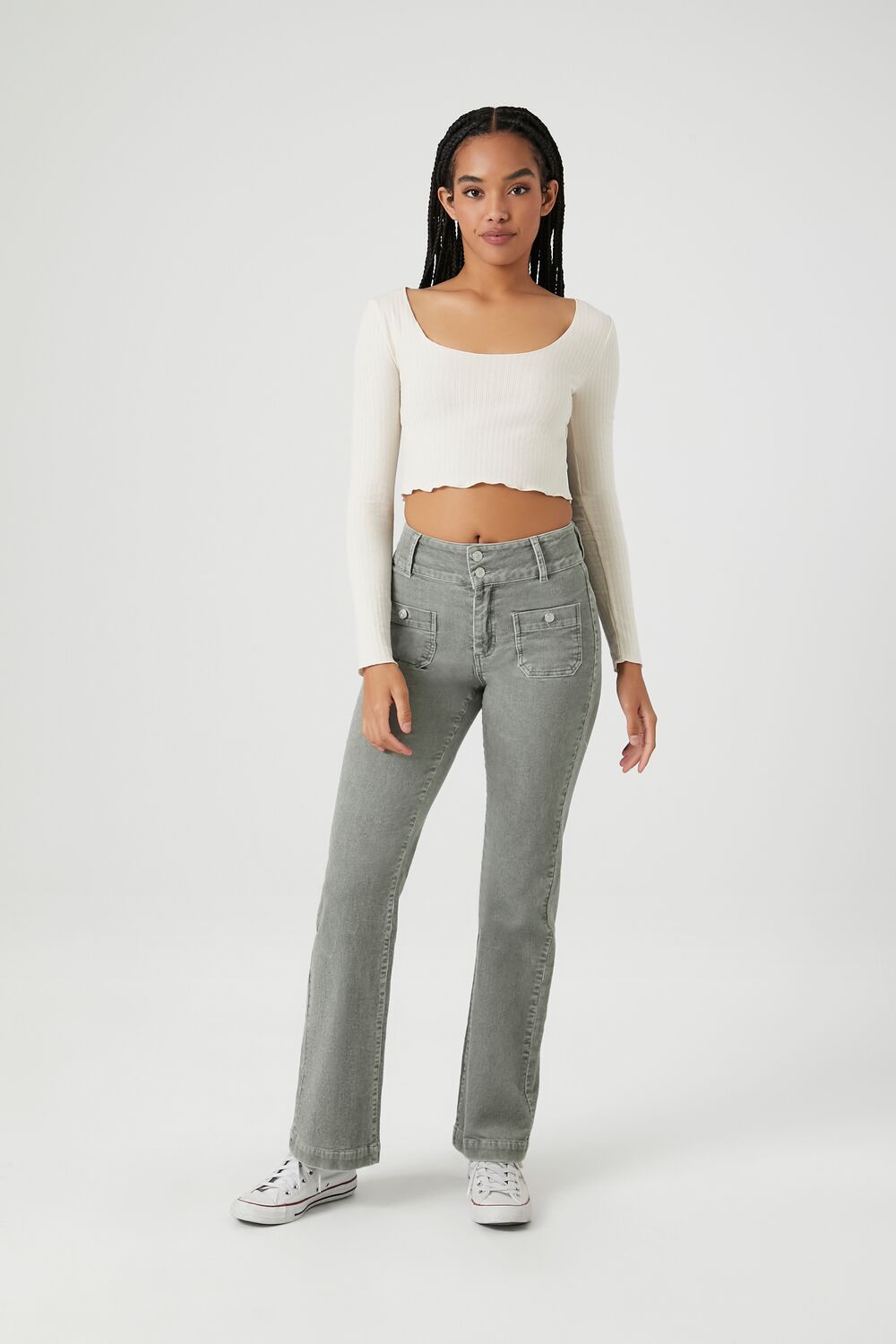 Pointelle Knit Crop Top