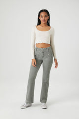 Pointelle Knit Crop Top