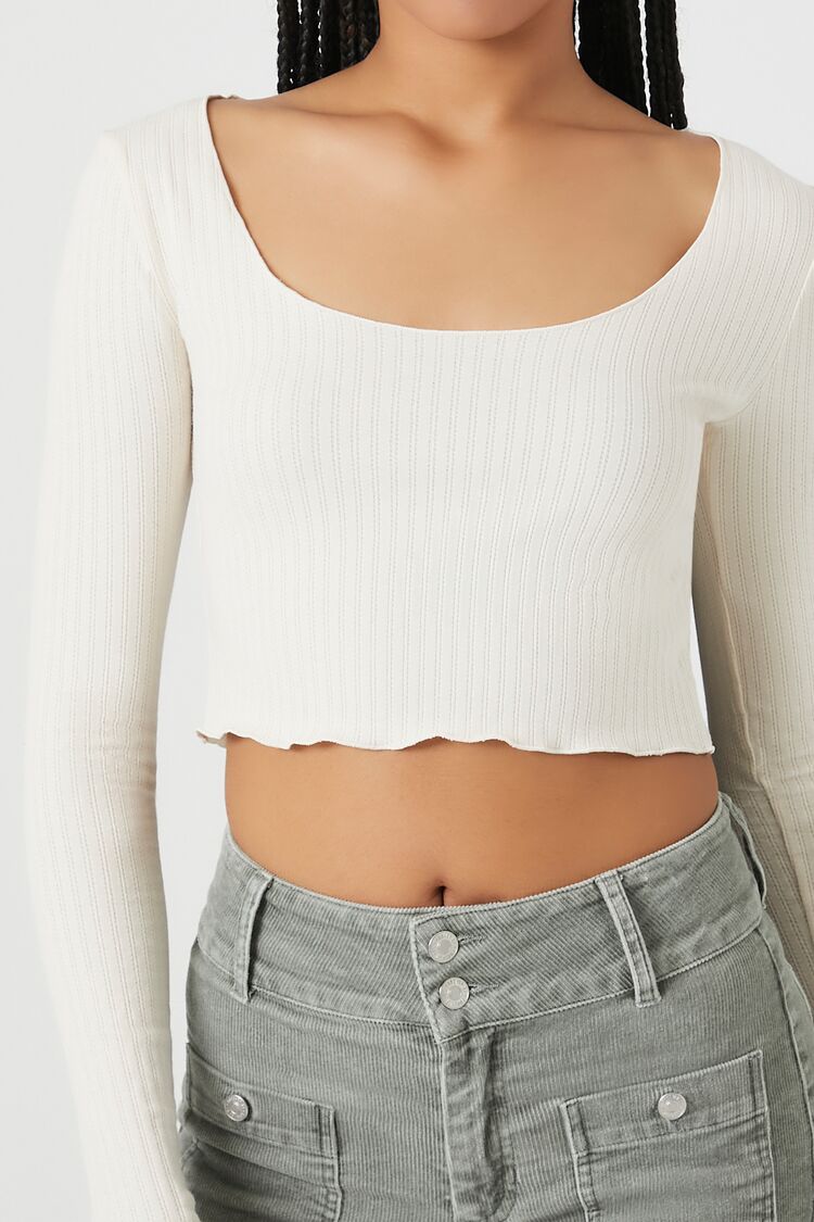 Pointelle Knit Crop Top