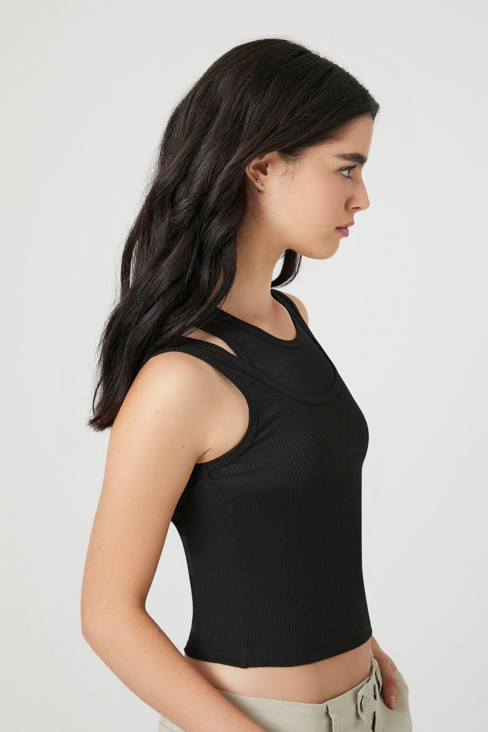 Ribbed Knit Combo Tank Top