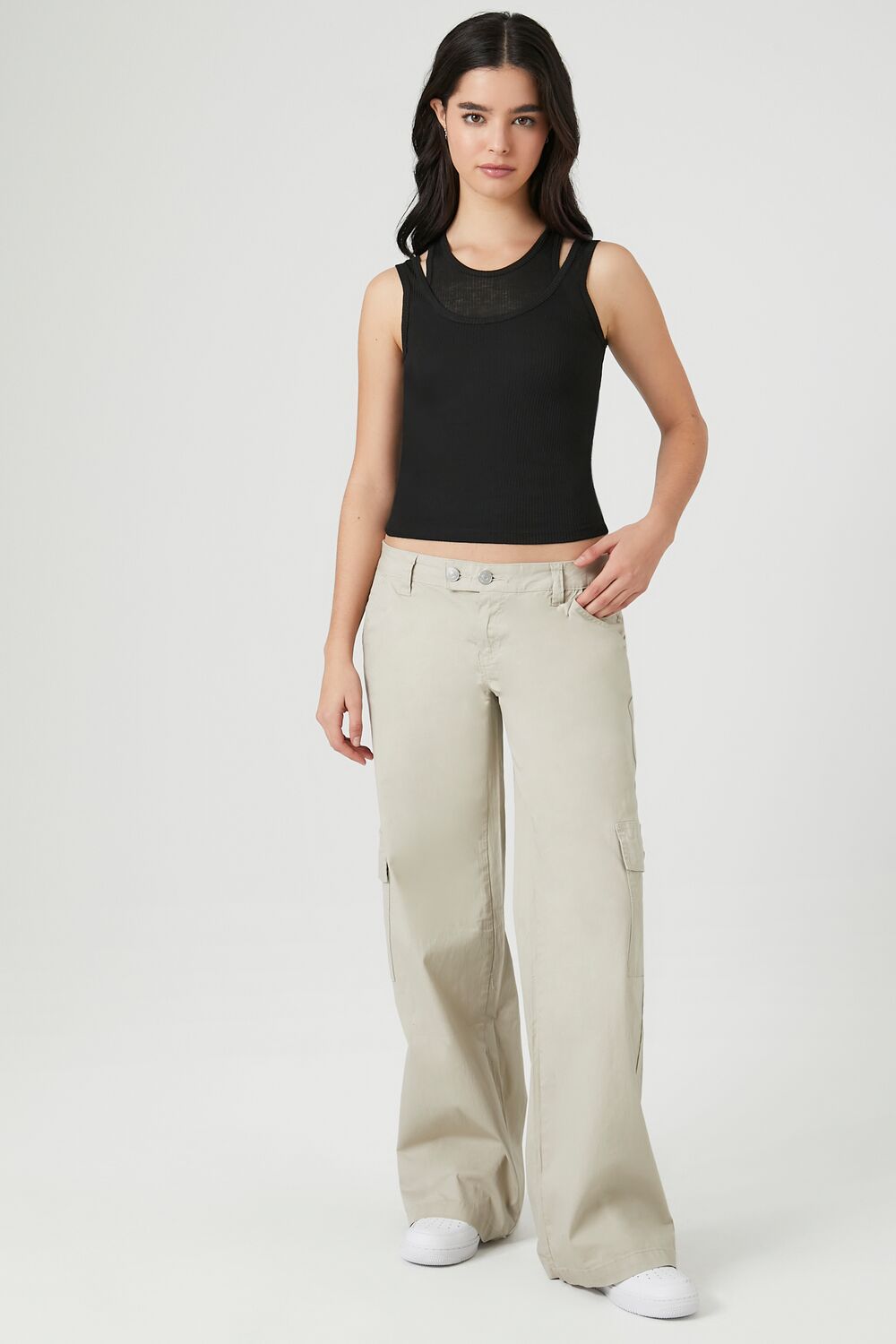 Ribbed Knit Combo Tank Top