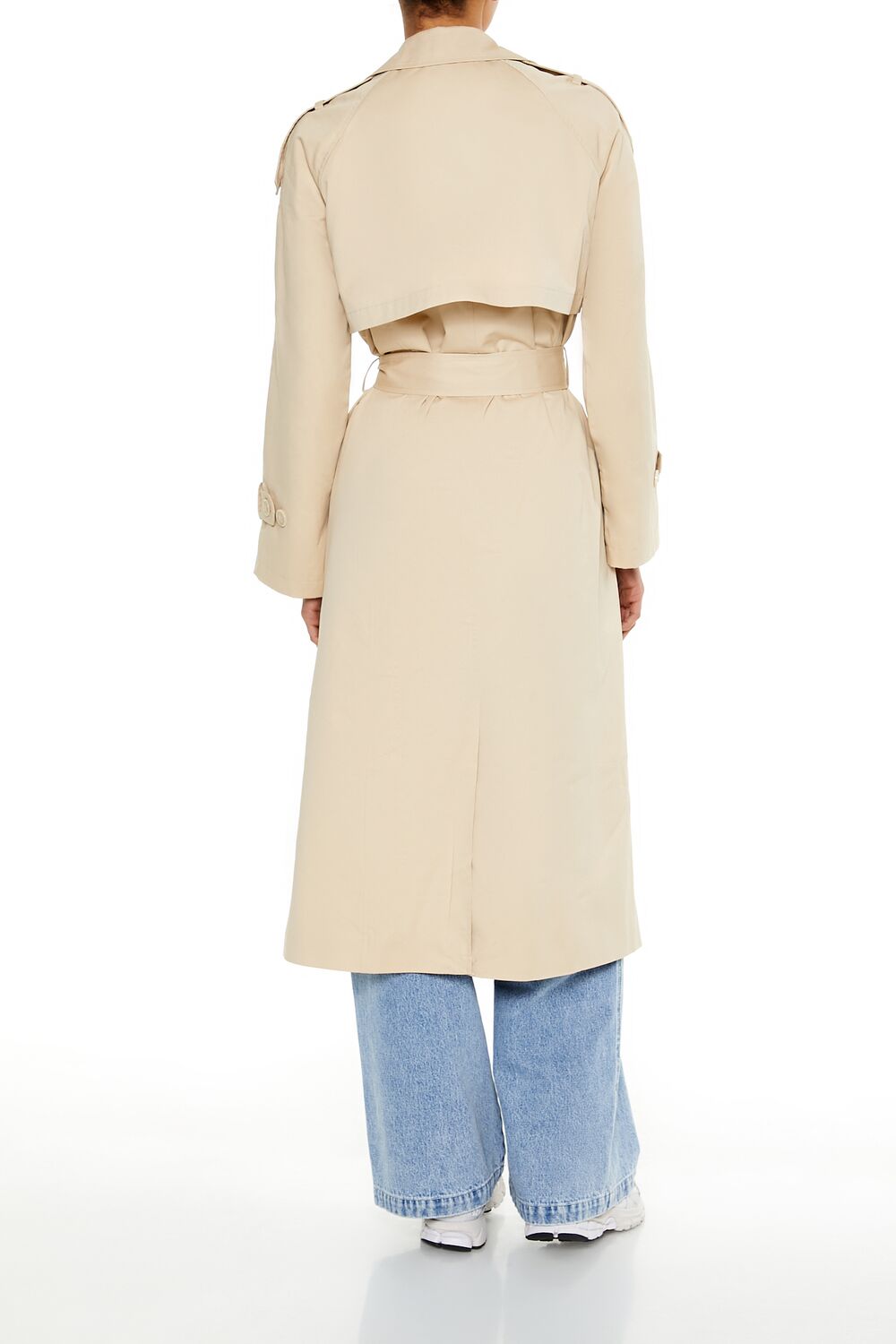 Tie-Front Notched Trench Coat