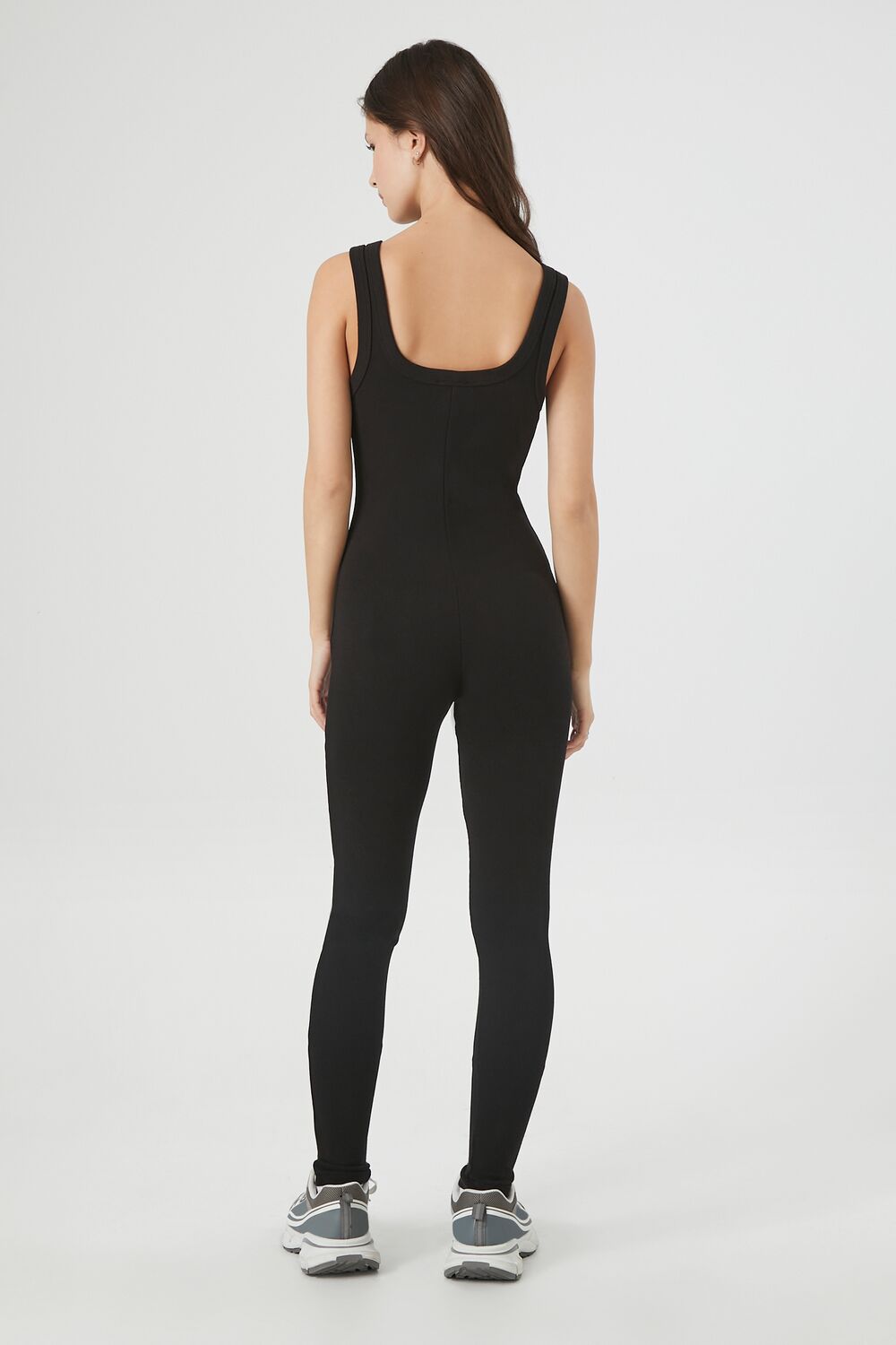 Ribbed Scoop-Neck Jumpsuit