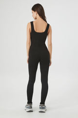 Ribbed Scoop-Neck Jumpsuit