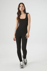 Ribbed Scoop-Neck Jumpsuit