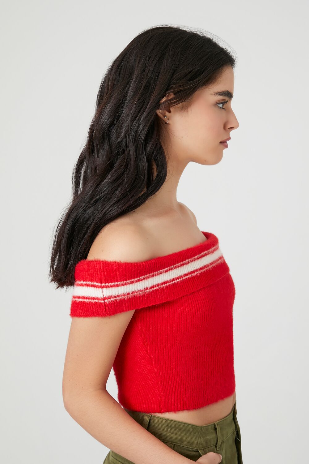 Sweater-Knit Off-the-Shoulder Top
