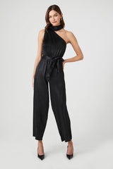 Satin One-Shoulder Jumpsuit