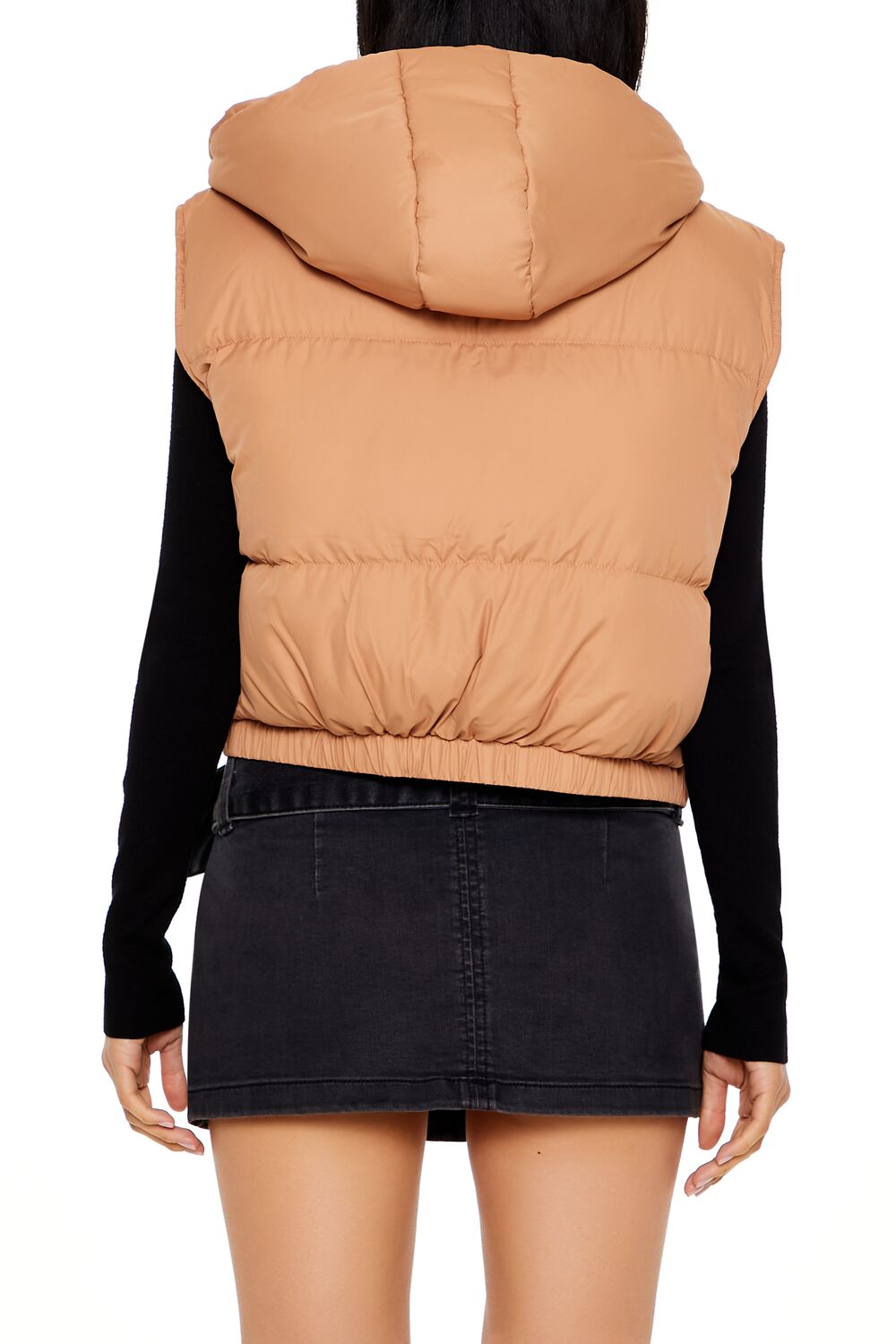 Cropped Hooded Puffer Vest