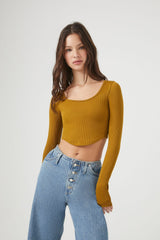Seamless Curved-Hem Crop Top