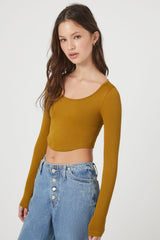 Seamless Curved-Hem Crop Top