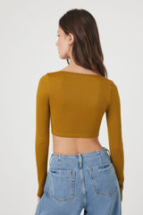 Seamless Curved-Hem Crop Top