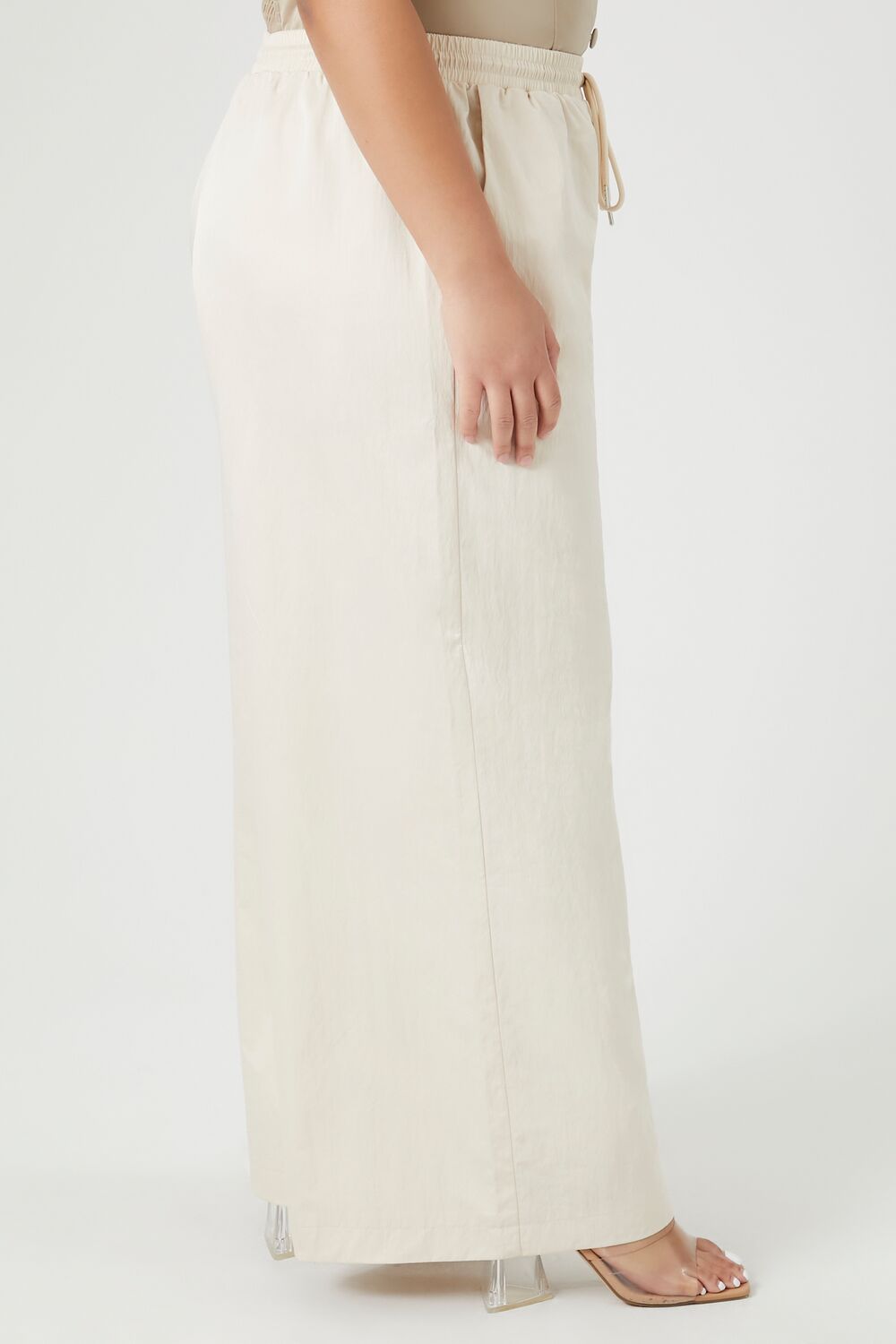 Plus Size Twill Wide-Leg Pants