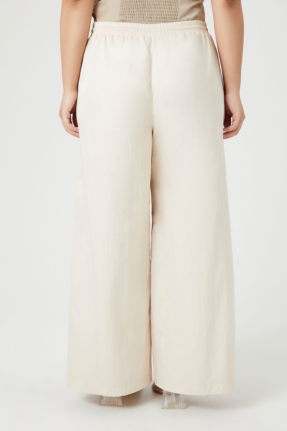 Plus Size Twill Wide-Leg Pants
