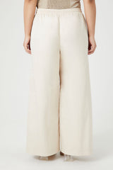 Plus Size Twill Wide-Leg Pants