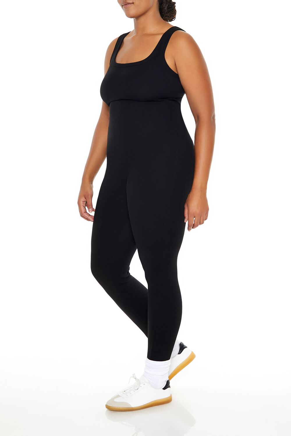 Plus Size Ribbed Knit Tank Jumpsuit