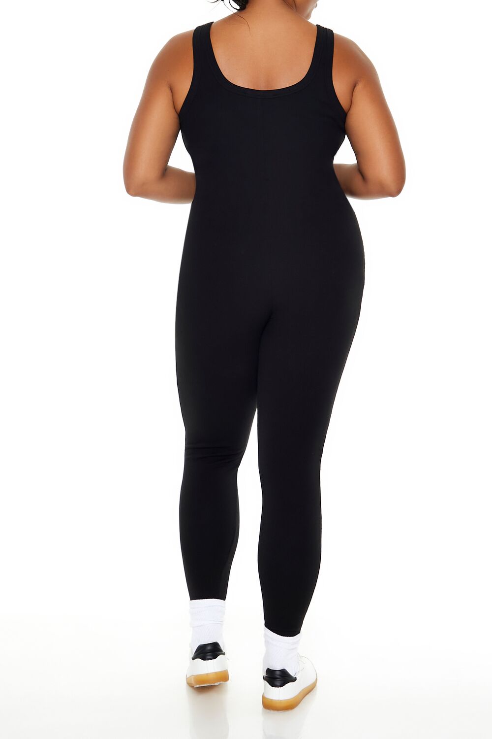 Plus Size Ribbed Knit Tank Jumpsuit