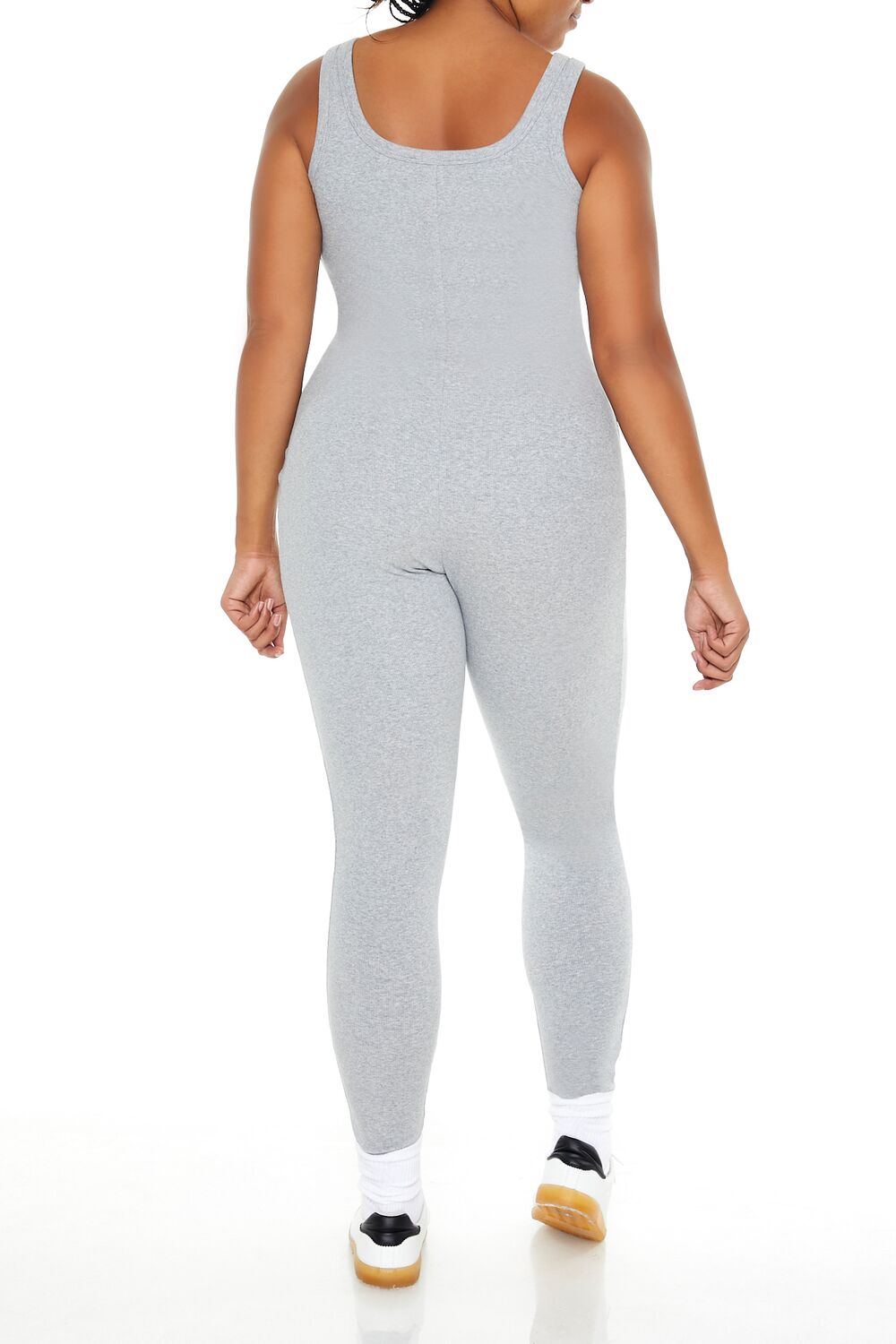 Plus Size Ribbed Knit Tank Jumpsuit