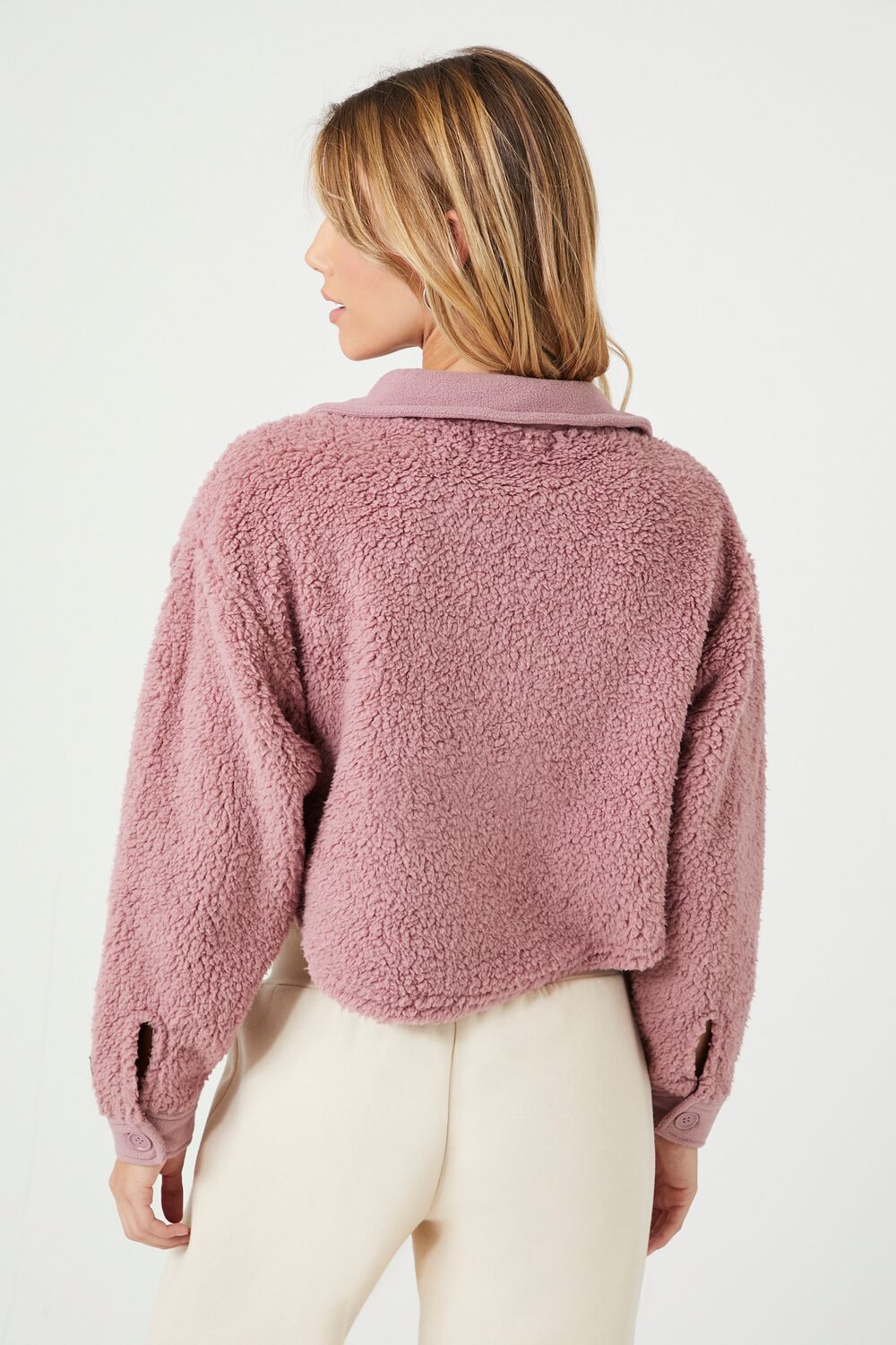 Faux Shearling Cropped Shacket
