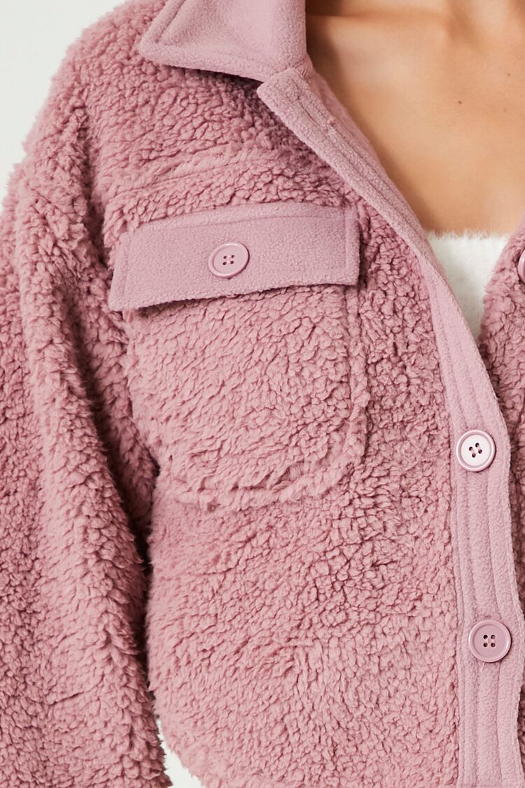Faux Shearling Cropped Shacket