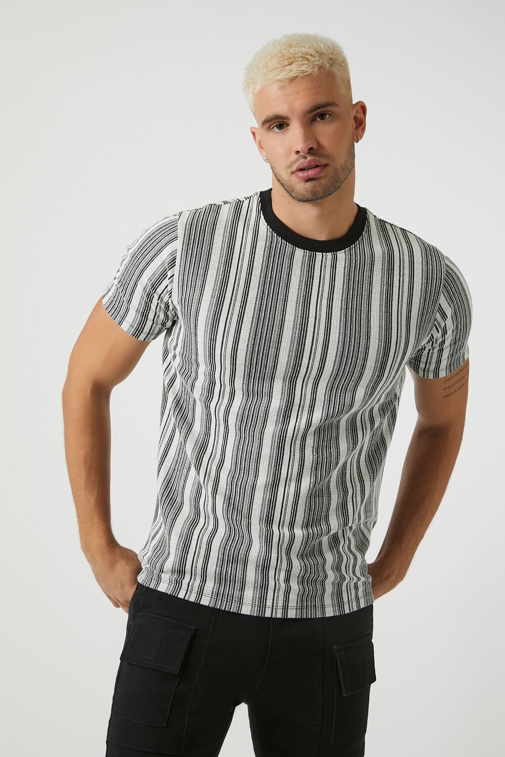 Striped Contrast Crew Tee