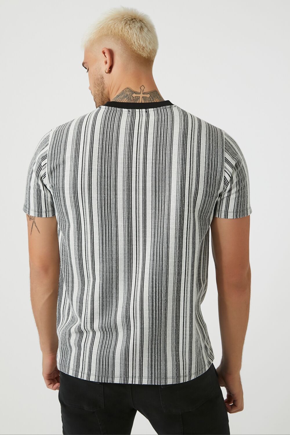Striped Contrast Crew Tee
