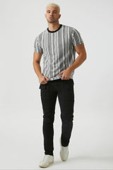 Striped Contrast Crew Tee