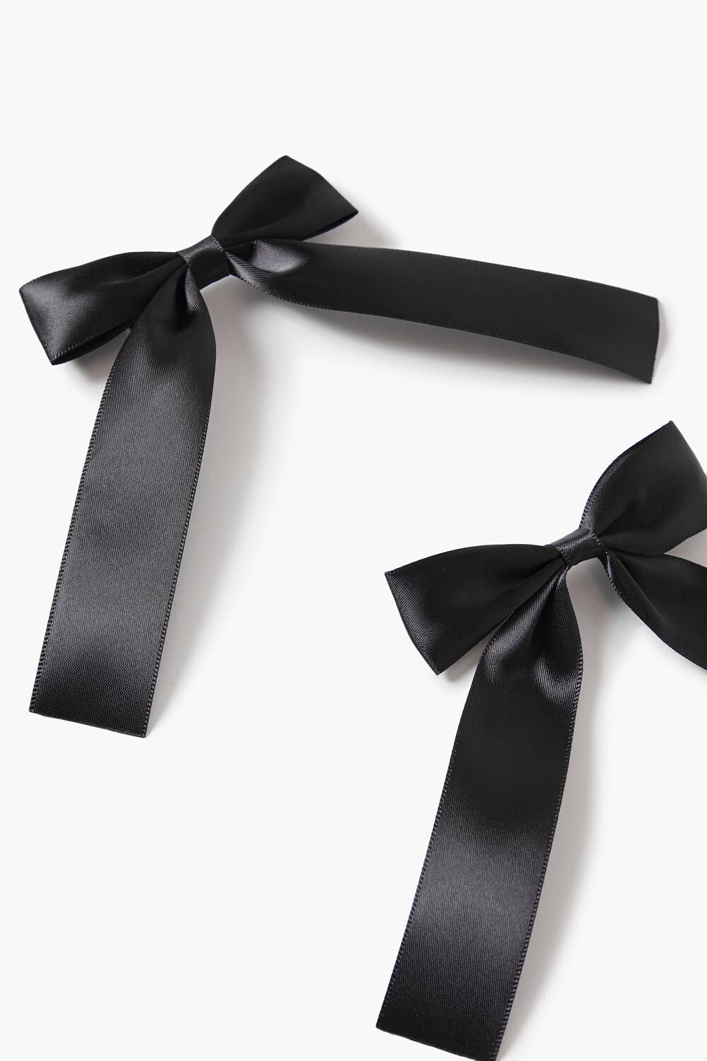 Satin Bow Gator Hair Clip Set